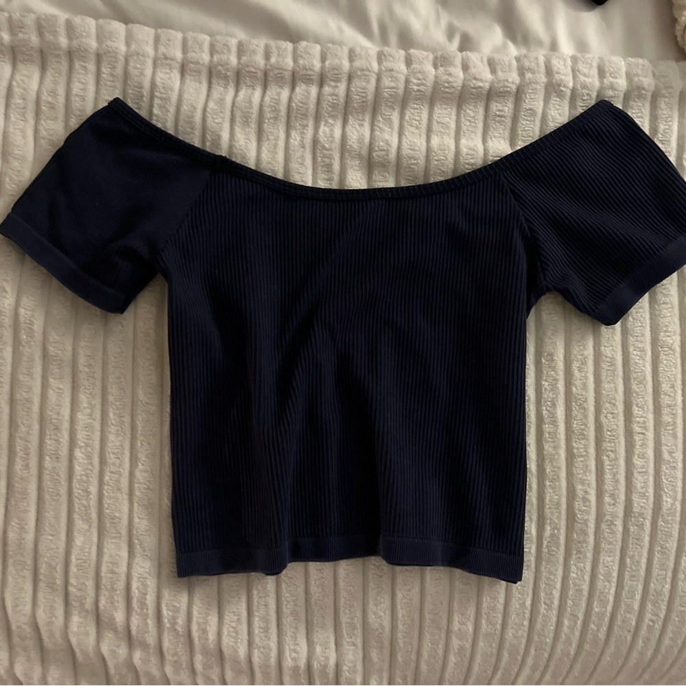 PacSun Navy Off-Shoulder Crop Top